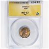 Image 1 : 1909 VDB Wheat Cent ANACS MS63 RB