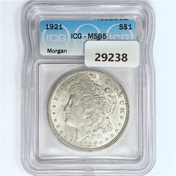 1921 Morgan Silver Dollar ICG MS65