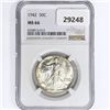 Image 1 : 1942 Walking Liberty Half Dollar NGC MS66