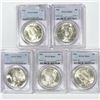 Image 1 : 1922 Set (5) Silver Peace Dollar PCGS MS64