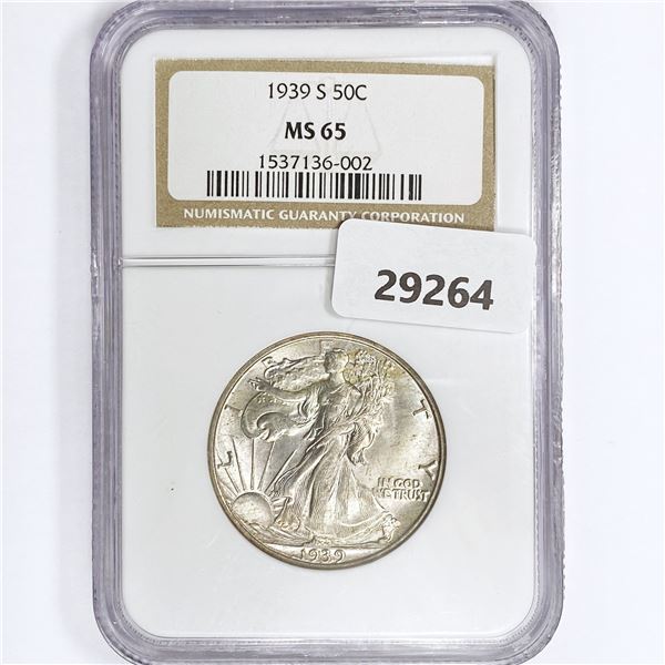1939-S Walking Liberty Half Dollar NGC MS65