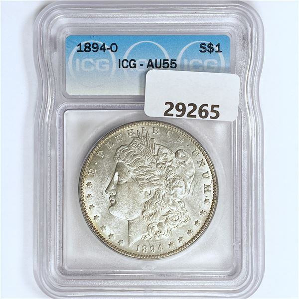 1894-O Morgan Silver Dollar ICG AU55