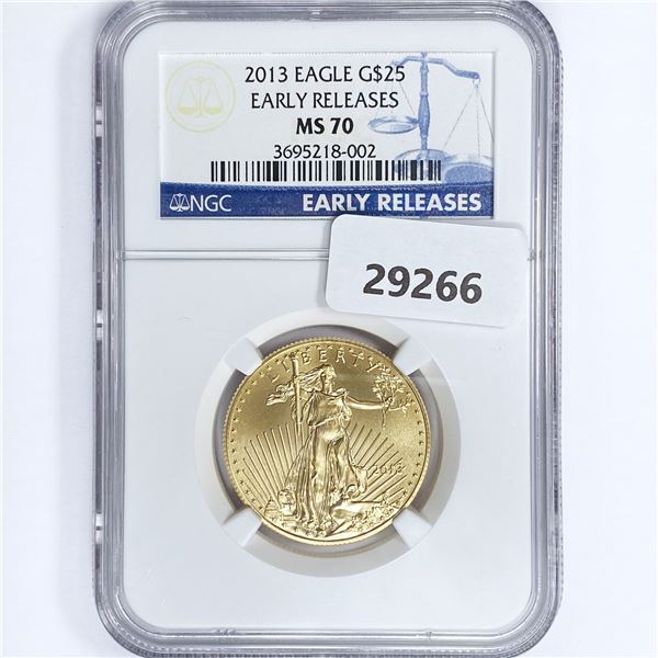2013 $25 1/2oz American Gold Eagle NGC MS70