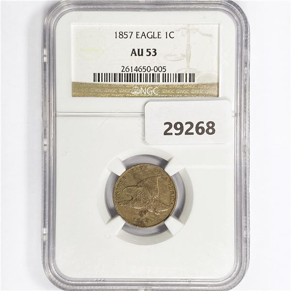 1857 Flying Eagle Cent NGC AU53