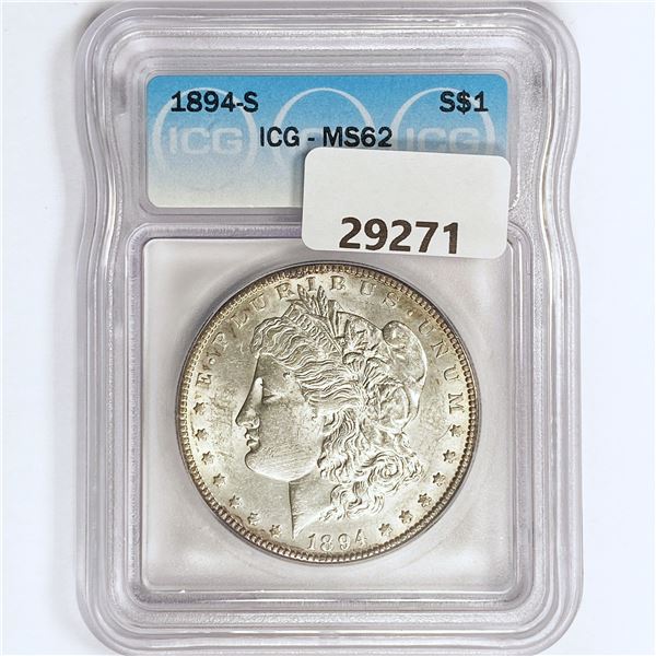 1894-S Morgan Silver Dollar ICG MS62