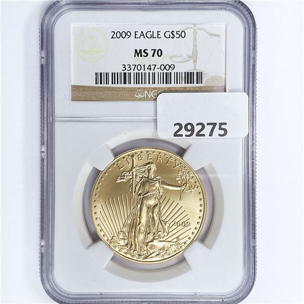 2009 $50 1oz American Gold Eagle NGC MS70