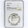 Image 1 : 1952 Franklin Half Dollar NGC PF66