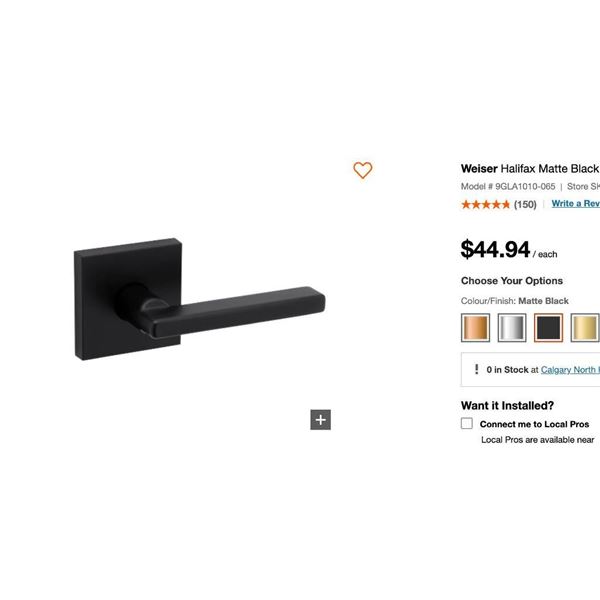 Weiser Halifax Privacy Set Matte Black - NEW LOT OF 2