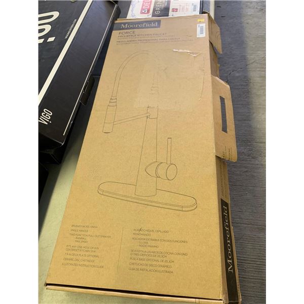 Moorefield Force Brushed Nickel Single Handle Pull Down Kitchen Faucet