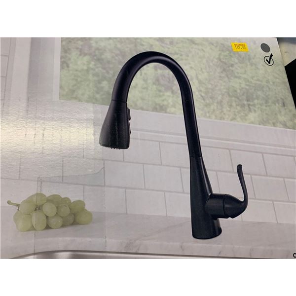 Delta Grenville Single Handle Pull Down Matte Black Kitchen Faucet