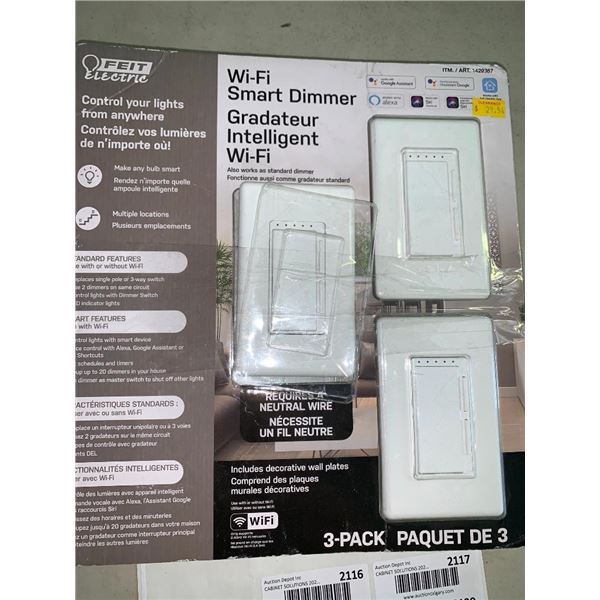 Feit WiFi Smart Dimmer Light Switches Pack of 3