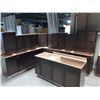 Image 2 : Salem Cappuccino Maple 20 Piece Corner Kitchen Cabinet Set Includes 10 Base & 10 Wall Cabinets of as
