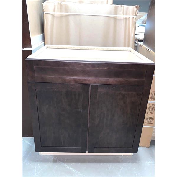 Salem Cappuccino Maple Double Door with Top Drawer Base cabinet 33 inch