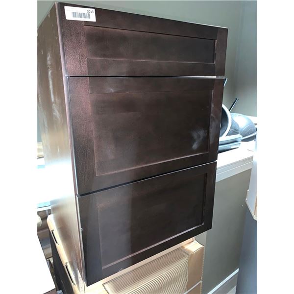 Salem Cappuccino Maple triple drawer Base Cabinet 21 inch