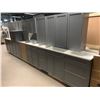 Image 2 : NEW S.Cloud Gray - 17 Piece Kitchen Cabinet Set includes 9 Base & 8 Wall Upper Cabinets Approx footp