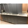Image 3 : NEW S.Cloud Gray - 17 Piece Kitchen Cabinet Set includes 9 Base & 8 Wall Upper Cabinets Approx footp