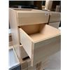 Image 2 : Solid Natural Maple Triple Drawer Vanity Vase Cabinet 18 Inch