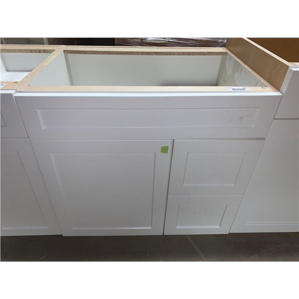 White Vanity double right drawer , 1 door Base cabinet 30 inch NEW