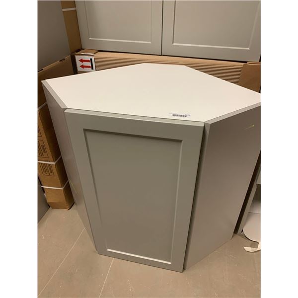 Cosmo Gray Corner Wall Cabinet 16 x 12x 30 inch NEW