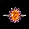 Image 1 : Natural Citrine & Rhodolite Garnet Ring