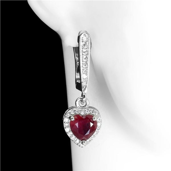 Natural Pigeon Blood Red Ruby Earrings