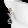 Image 2 : Natural Amethyst Citrine Colombian Emerald Earrings