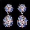 Image 1 : Natural Tanzanite & Rhodolite Garnet Earrings
