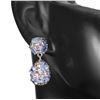 Image 2 : Natural Tanzanite & Rhodolite Garnet Earrings