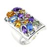 Image 1 : Naytural Kyanite Amethyst Citrine Tourmaline Cocktail Ring