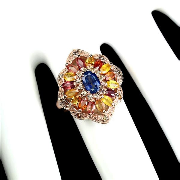 Natural Stunning Blue & Multi Color Sapphire Ring