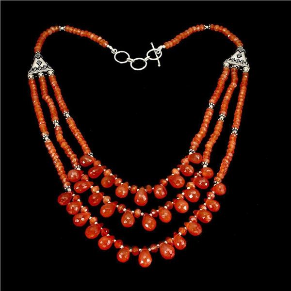 Natural Rare Brazil Orange Carnelian 216 Cts  Necklace