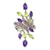 Image 2 : Natural  Amethyst Peridot Rhodolite Garnet Ring
