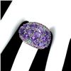 Image 1 : Natural Amethyst Emerald Rhodolite Garnet Ring