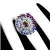 Image 2 : Natural Rhodolite Garnet Tanzanite Ring
