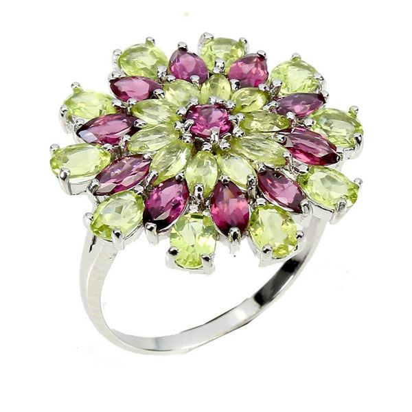 Natural Marquise Rhodolite Garnet Ring