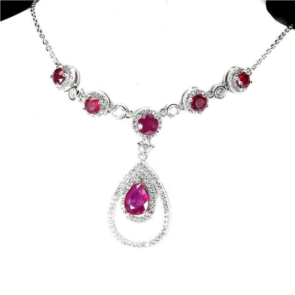 Natural Stunning Red Ruby Necklace