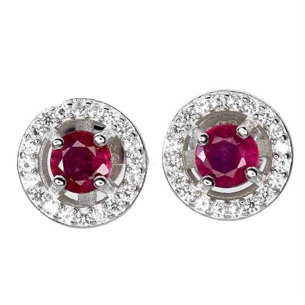 Natural Stunning Red Ruby Earrings
