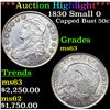 Image 1 : ***Auction Highlight*** 1830 Small 0 Capped Bust Half Dollar 50c Graded Select Unc By USCG (fc)