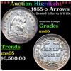 Image 1 : ***Auction Highlight*** 1855-o Seated Liberty Half Dime Arrows 1/2 10c Graded ms65 BY SEGS (fc)