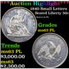 Image 1 : ***Auction Highlight*** 1840 Small Letters Seated Half Dollar 50c Graded Select Unc PL BY USCG (fc)
