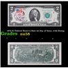 Image 1 : 1976 $2 Federal Reserve Note 1st Day of Issue, with Stamp Grades Choice AU/BU Slider