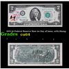 Image 1 : 1976 $2 Federal Reserve Note 1st Day of Issue, with Stamp Grades Choice CU