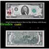 Image 1 : 1976 $2 Federal Reserve Note 1st Day of Issue, with Stamp Grades Gem CU
