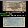 Image 1 : 1864 $10 Confederate Note, T68 Grades vf+