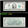 Image 1 : 1976 $2 Federal Reserve Note 1st Day of Issue, with Stamp Grades Gem CU