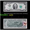 Image 1 : 1976 $2 Federal Reserve Note 1st Day of Issue, with Stamp Grades Choice CU