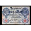 Image 2 : 1910 Imperial Germany 20 Mark Note P# 40B Grades xf+