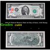 Image 1 : 1976 $2 Federal Reserve Note 1st Day of Issue, with Stamp Grades Choice CU