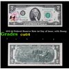 Image 1 : 1976 $2 Federal Reserve Note 1st Day of Issue, with Stamp Grades Choice CU