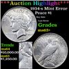 Image 1 : ***Auction Highlight*** 1934-s Peace Dollar Mint Error $1 Grades Select+ Unc By SEGS (fc)